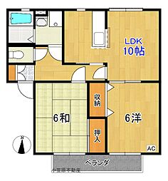 エクレールC 2LDKの間取図画像