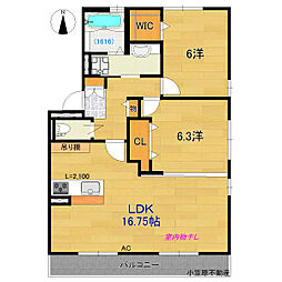 サンハイム 2LDKの間取図画像