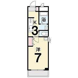 FLATフクイ 1Kの間取図画像