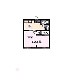 越智アパート北 1DKの間取図画像