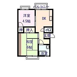 ベルデハイツ 2DKの間取図画像