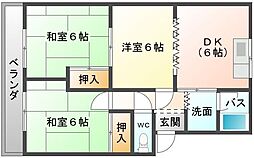 八雲マンション 3DKの間取図画像