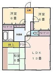 アネシス松木 3LDKの間取図画像