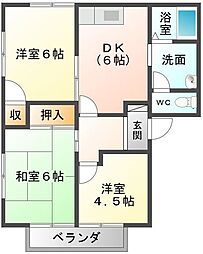 グランヒル中村 3DKの間取図画像