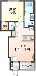 コンフォート・パーチェ 1LDKの間取図画像