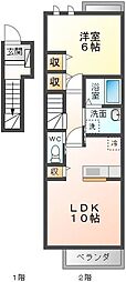 カーサフェリーチェTK-1 1LDKの間取図画像