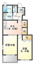 ブライト・アンジュ 2DKの間取図画像