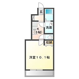 ステラ・エム 1Kの間取図画像