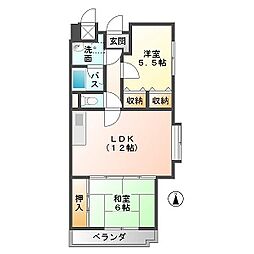 エアーズ港町 2LDKの間取図画像