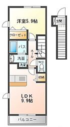 ソレイユ・アミュー北館 1Kの間取図画像