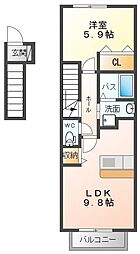 ポート・ルシパー 1LDKの間取図画像