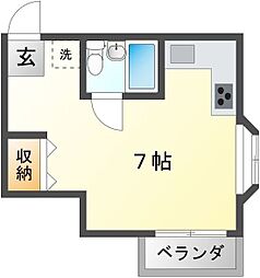 タウンズビル ワンルームの間取図画像