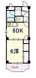新井マンション 1DKの間取図画像
