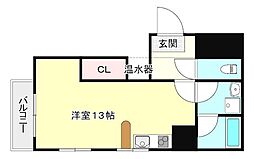 メゾン岡村 ワンルームの間取図画像