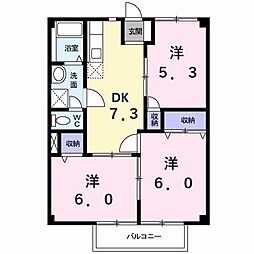 カレントハウス2C 3DKの間取図画像