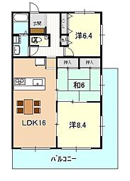 コーポ中秦 3LDKの間取図画像