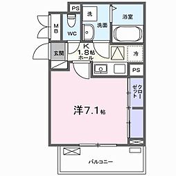 JADA House桜井 1Kの間取図画像
