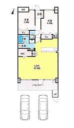 アルファスマート新居浜駅 2LDKの間取図画像
