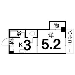 滝本ハイツ 1DKの間取図画像