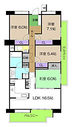 六泉寺ガーデンヒルズ 4LDKの間取図画像
