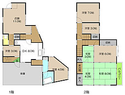 高岡郡佐川町甲 一戸建 6DKの間取り