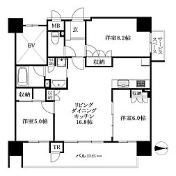 ジオ松山勝山通り 3LDKの間取図画像