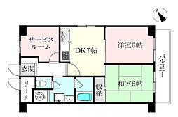 シャンボール千舟 2SDKの間取図画像