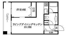ヴァレーレ県庁前 1LDKの間取図画像