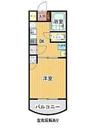 アサヒレジデンス 1DKの間取図画像
