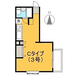 タウンズビル ワンルームの間取図画像