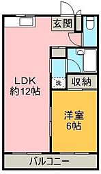 グラッドハウス・ササキ 1LDKの間取図画像