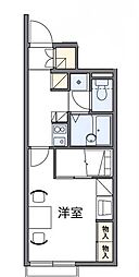 レオパレス松木 1階1Kの間取り