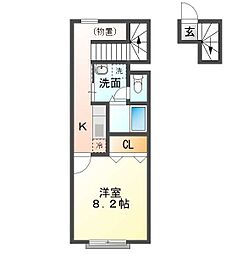 シンプルN 1Kの間取図画像