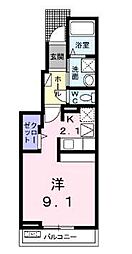 ベル・アンジュA 1Kの間取図画像