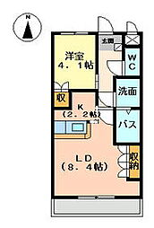 ラ・ティエラ 1LDKの間取図画像