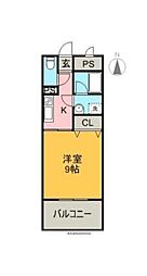 クライミングマンション 1Kの間取図画像
