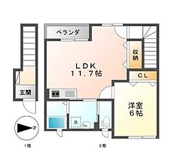 ガーディアン・ミシェル 1LDKの間取図画像