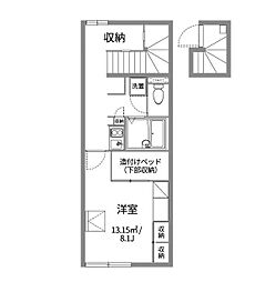レオパレスショコラ 1Kの間取図画像