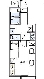 レオパレスワンダーランド 1Kの間取図画像