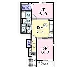 ブルーシャトー 2DKの間取図画像