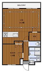 プラージュ・シュエット 1LDKの間取図画像