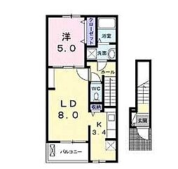 カーサブラーボ 1LDKの間取図画像