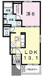 クラール・イーブンベルクB 1LDKの間取図画像