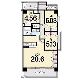 ジョイフルプラザ湊町 3LDKの間取図画像