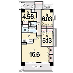 ジョイフルプラザ湊町 3LDKの間取図画像