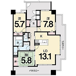 ジョイフルプラザ土居田 3LDKの間取図画像