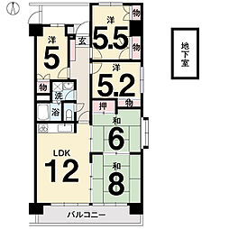 アーネスト能茶山 5LDKの間取図画像