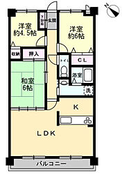 アルファシティ屋島壱番館 3LDKの間取図画像
