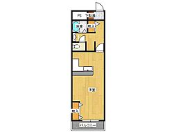 シティガーデン南通2号棟 ワンルームの間取図画像