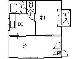 タウニィ城東A 2DKの間取図画像